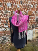 Hand Dyed, Spun and Woven Alpaca and Cotton Scarf