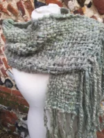 Hand Dyed, Spun and Woven 100% Wool Scarf