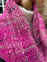 Hand Dyed, Spun and Woven Alpaca and Cotton Scarf - Image 2