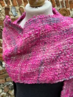 Hand Dyed, Spun and Woven Alpaca and Cotton Scarf - Image 4