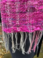 Hand Dyed, Spun and Woven Alpaca and Cotton Scarf - Image 6