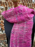 Hand Dyed, Spun and Woven Alpaca and Cotton Scarf - Image 9