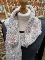 Hand Dyed, Spun and Woven Alpaca and Cotton Scarf - Image 3