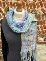 Hand Dyed, Spun and Woven Alpaca and Wool Scarf