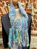 Hand Dyed, Spun and Woven Alpaca and Wool Scarf - Image 7