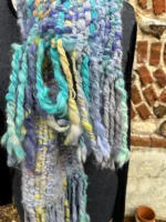 Hand Dyed, Spun and Woven Alpaca and Wool Scarf - Image 8