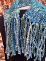 Hand Dyed, Spun and Woven 100% Wool Scarf - Image 3