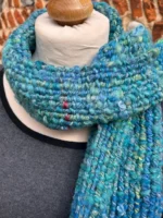 Hand Dyed, Spun and Woven 100% Wool Scarf - Image 4