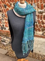 Hand Dyed, Spun and Woven 100% Wool Scarf - Image 7