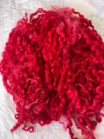 50g bright Red Teeswater Curls