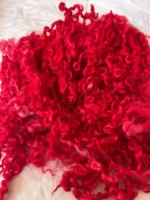 50g bright Red Teeswater Curls - Image 3