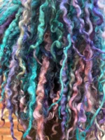 Aquamarine & Purple Lined Teeswater Boa