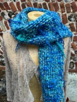 Hand Dyed, Spun and Woven 100% Wool Scarf