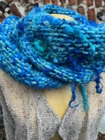 Hand Dyed, Spun and Woven 100% Wool Scarf - Image 3